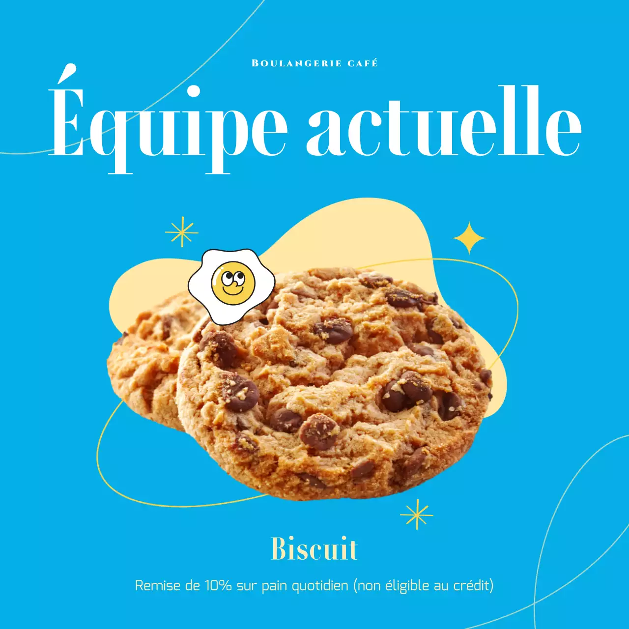 La gamme bleue et jaune de la boulangerie pour la journée