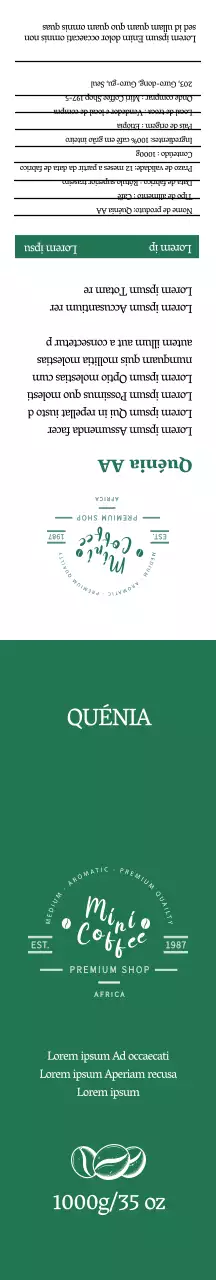 Embrulho para oferta de café verde em grão