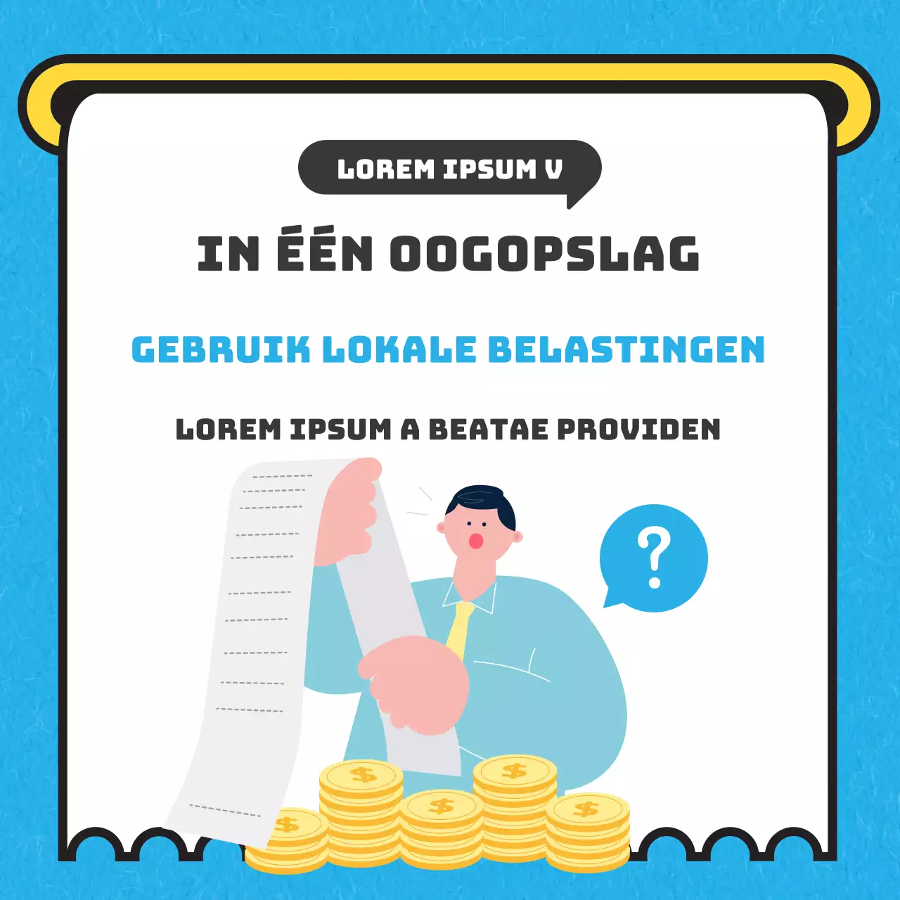 Hemelsblauwe illustratie van lokale belastingkaartNieuws