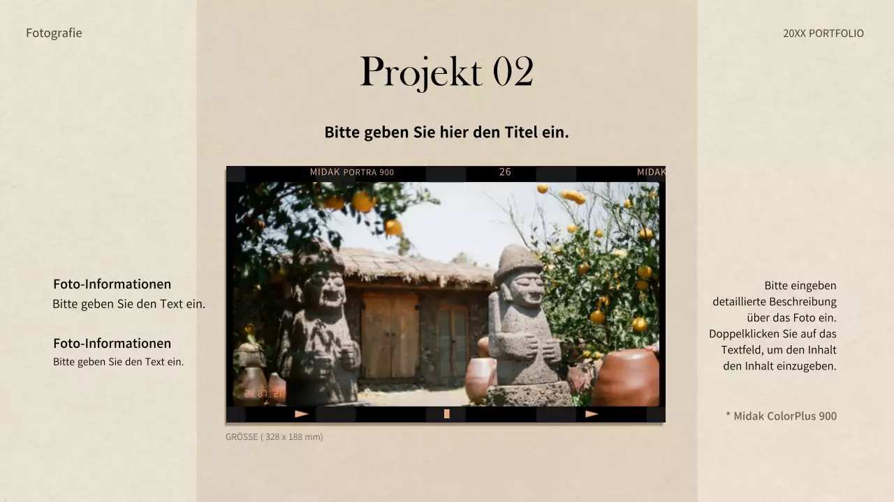 Portfolio von Filmkamera-Konzepten in Beige