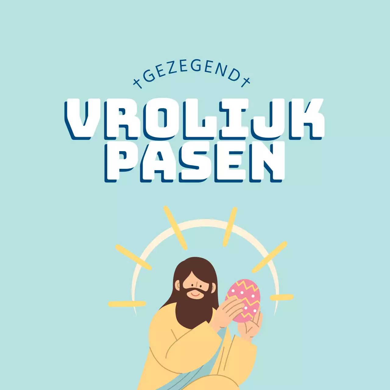 Blauwe illustratie schattige kerk Pasen labels