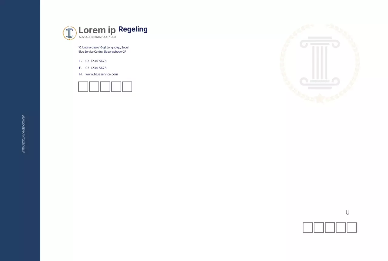 Marineblauw modern advocatenkantoor