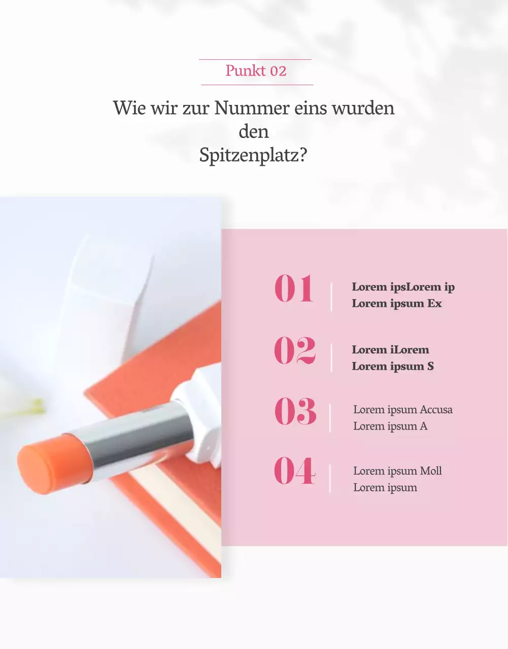 Einführung eines sauberen und eleganten Lippenbalsams in Weiß und Rosa