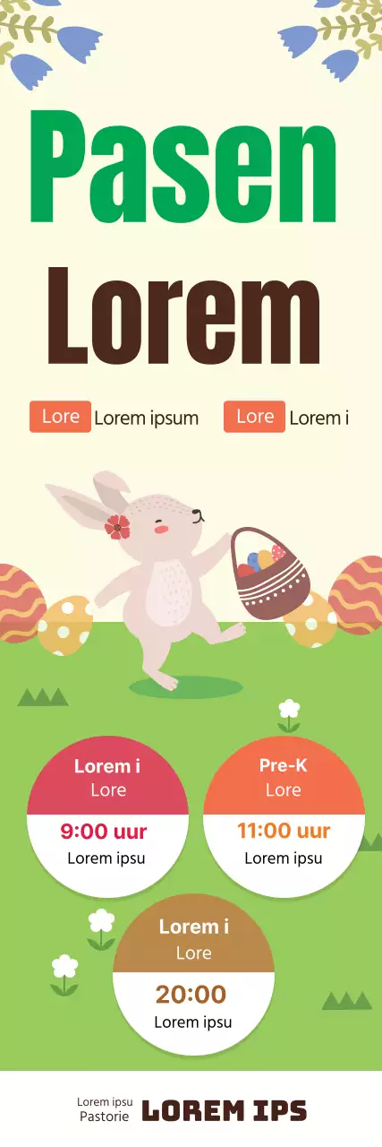 Groene Illustratie Schattige Kerk Pasen Promotie