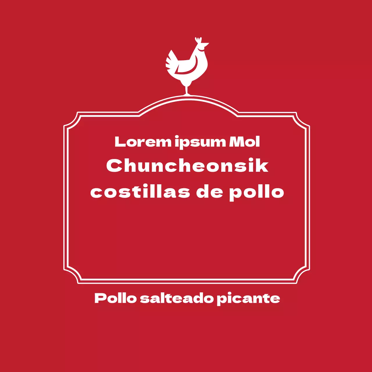 Etiqueta de costillas de pollo al estilo Chuncheon