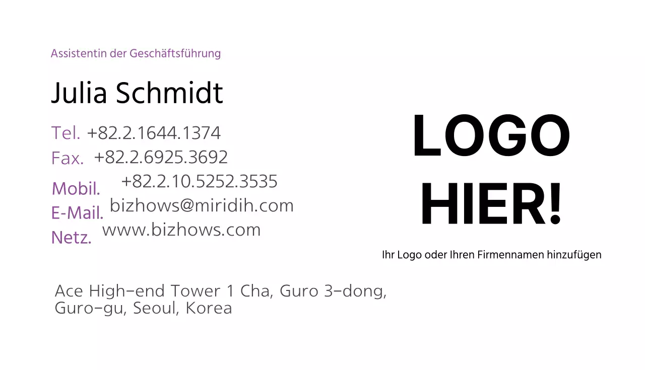 Visitenkarten für Unternehmen