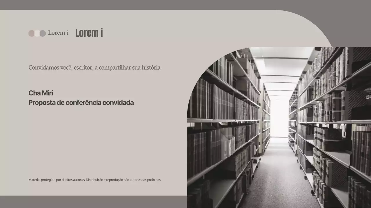 Proposta para uma conferência convidada numa livraria bege e cinzenta