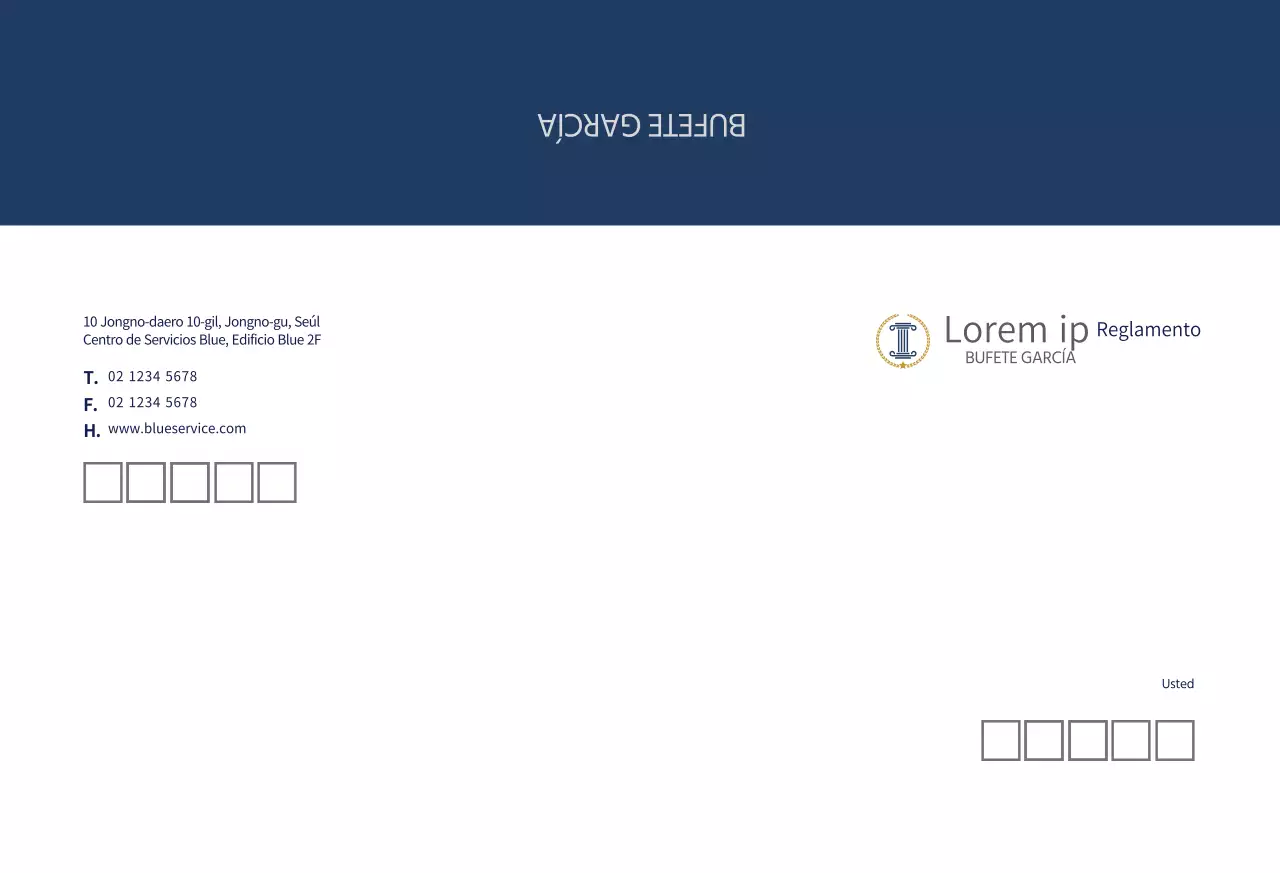 Bufete de abogados moderno en azul marino