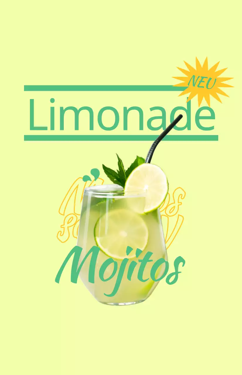 Bewerben Sie Ihr Café-Menü mit farbenfrohen, illustrierten Getränkebildern und Texten