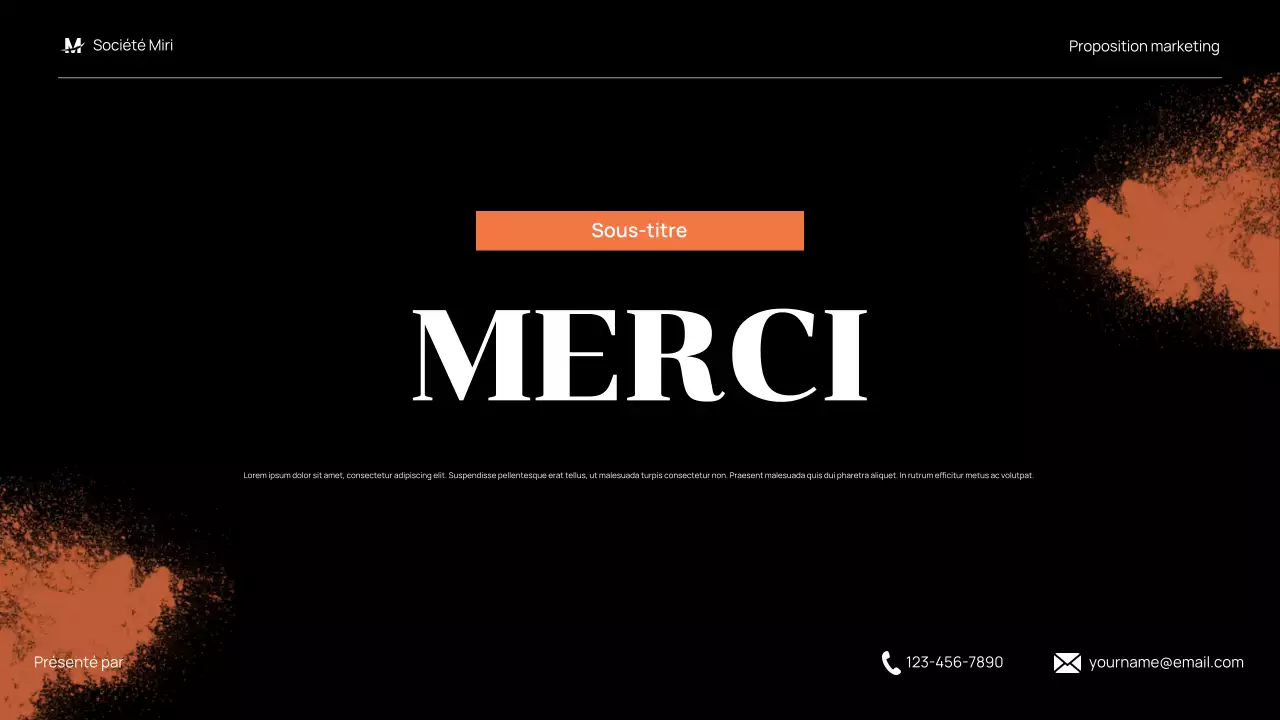 proposition de marketing moderne noir