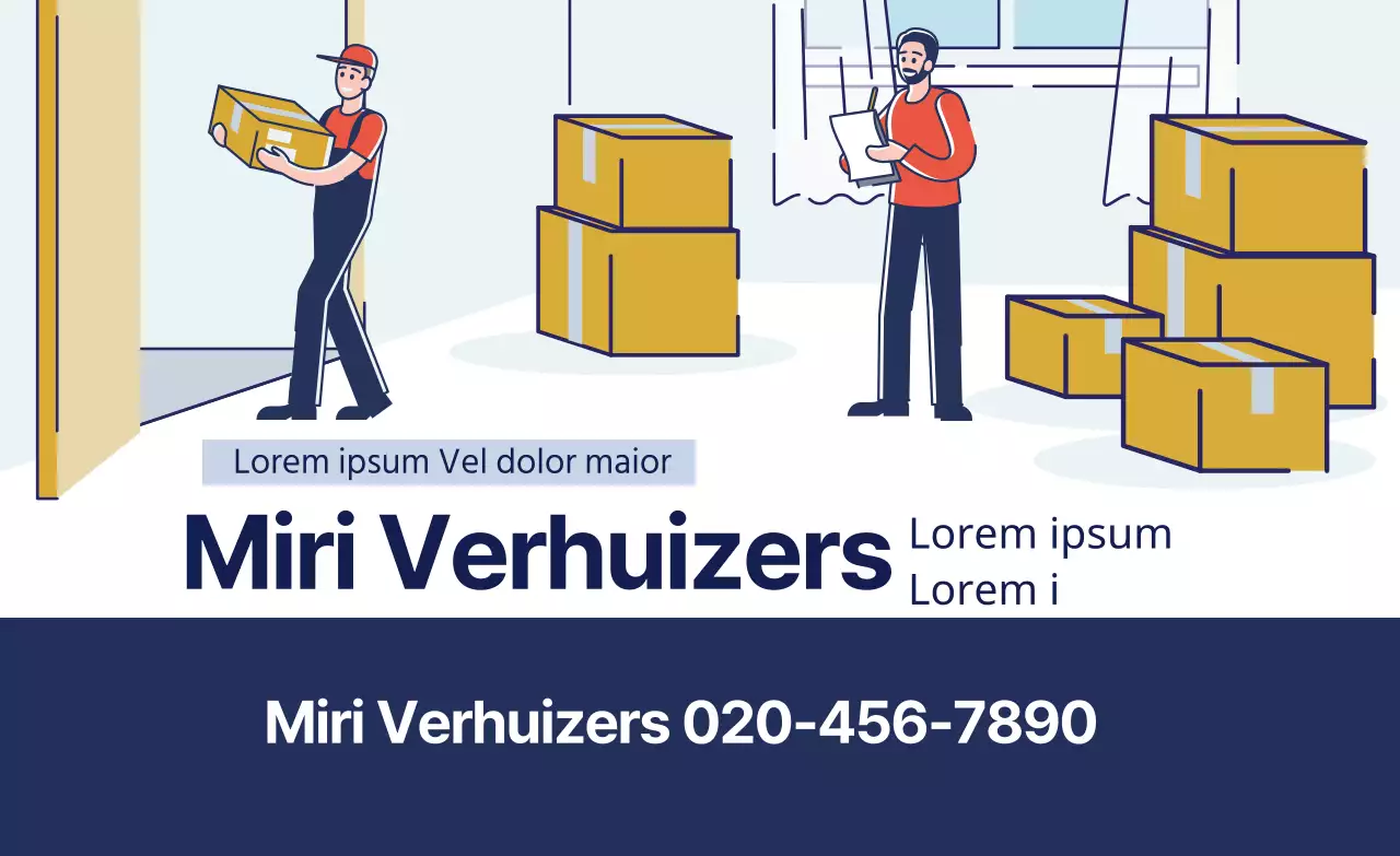 Blauwe illustratie Nette Yongdal Verhuis Promotie