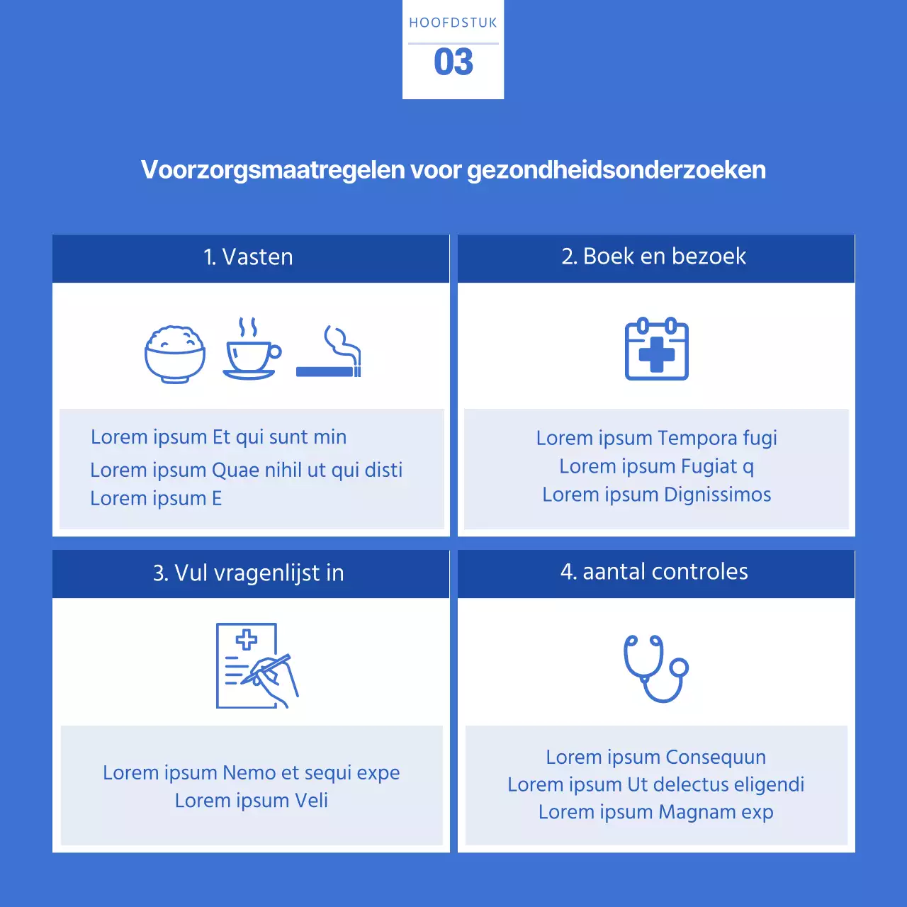 Blauw-witte kaart voor gezondheidscontrole voorafgaand aan indiensttredingNieuwsontwerp