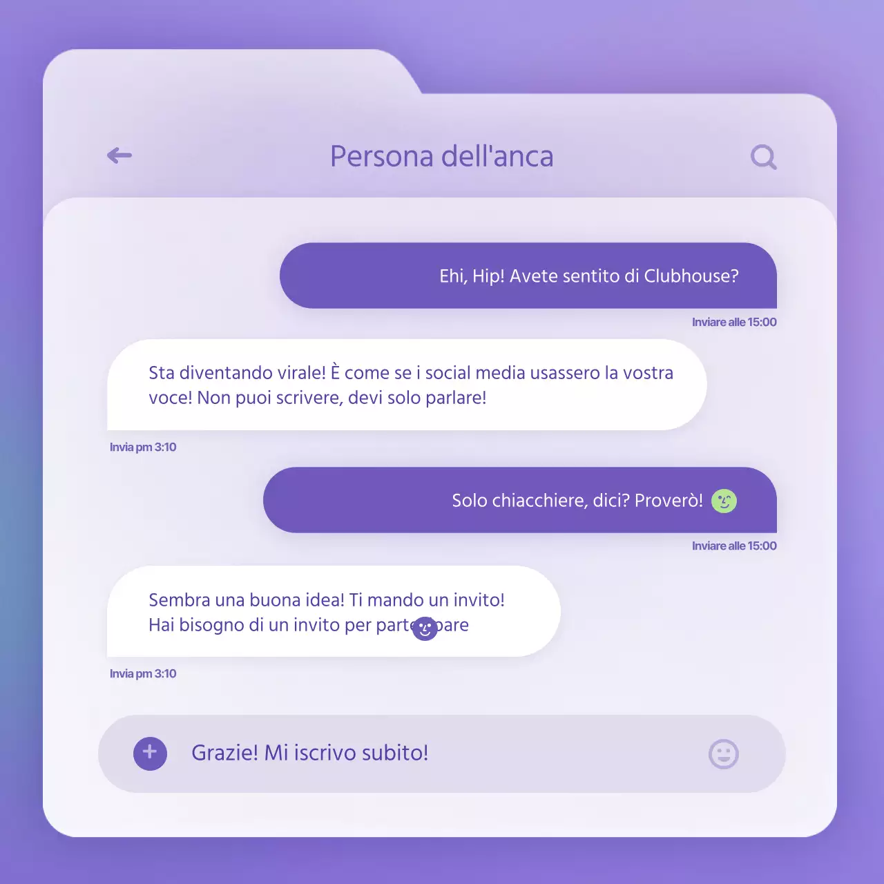 Concetto di file pulito in viola e bianco per tenervi informati
