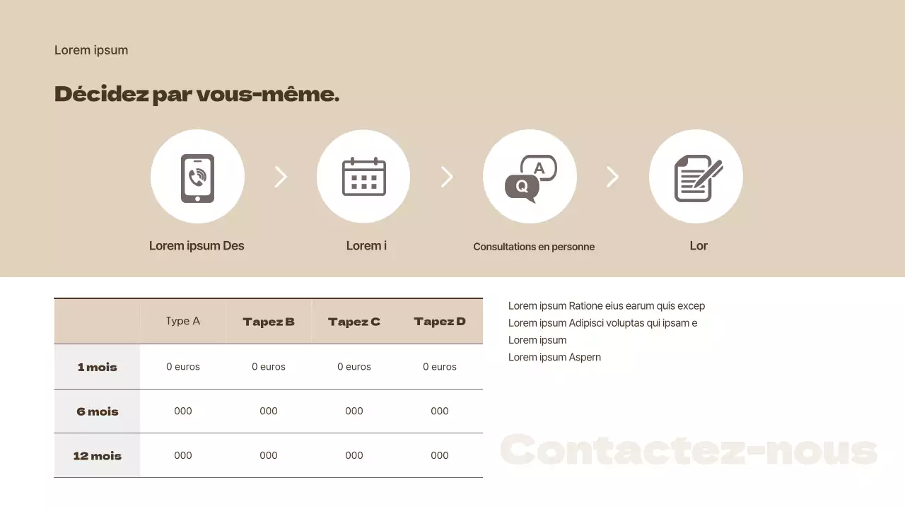 Lettre d'offre pour un appartement beige et marron