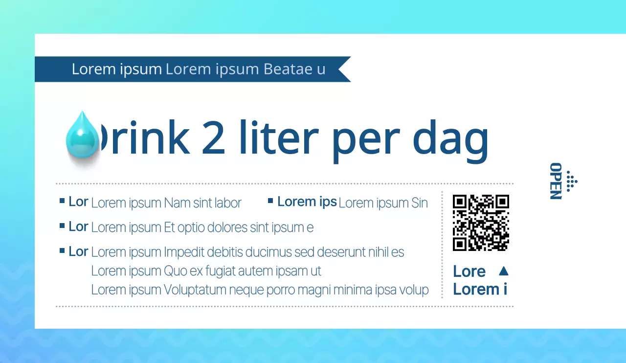 Strakke stijl in lichtblauw en marineblauw voor de drinkwatergezondheidscampagne