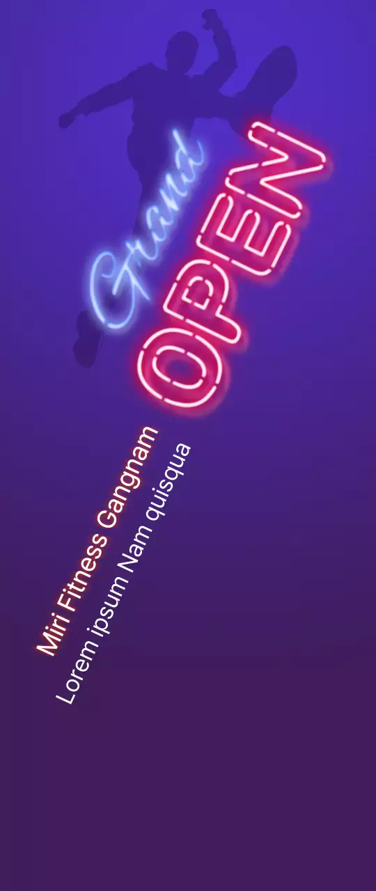 Concept simple de néon en violet foncé et bleu marine pour la promotion du fitness