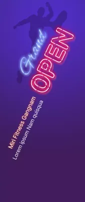 Concept simple de néon en violet foncé et bleu marine pour la promotion du fitness