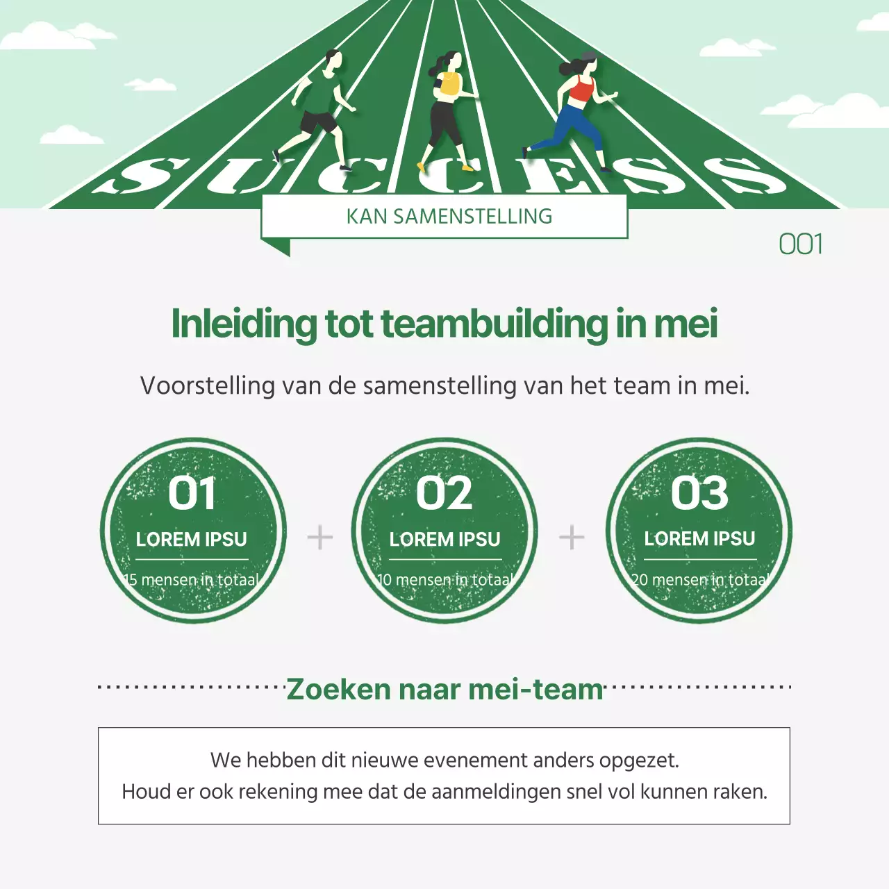 Stimuleer de werving voor lichaamsbeweging met een groene, speelplaatsachtige uitstraling