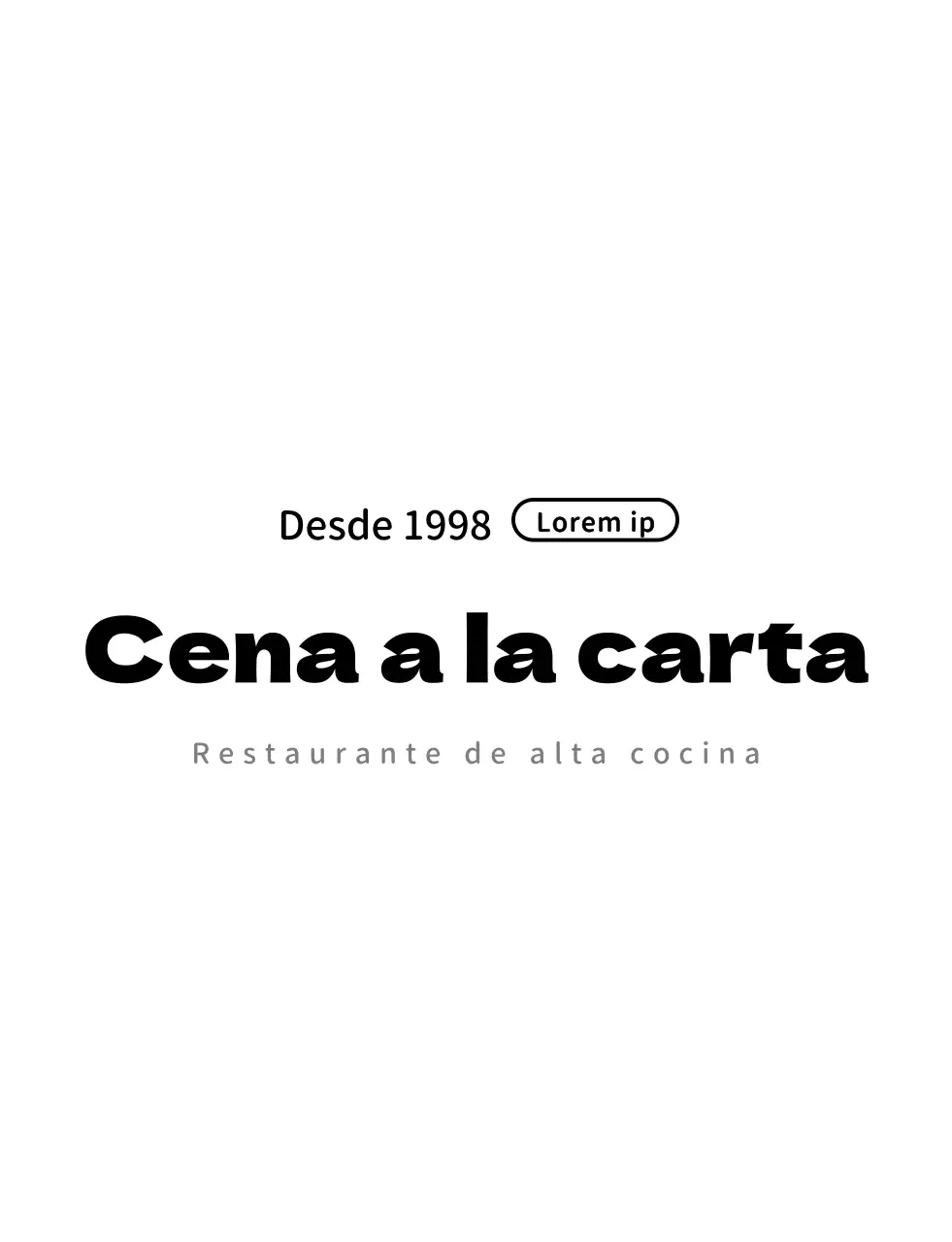 Logotipo sencillo de restaurante en blanco y negro