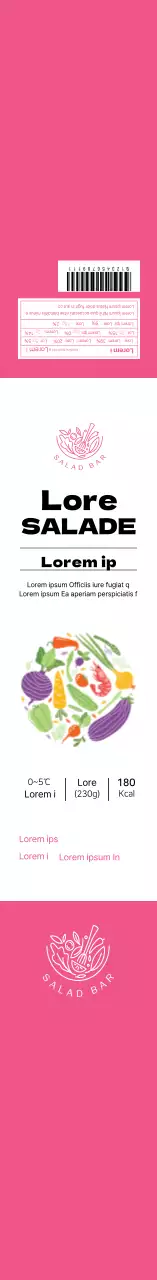 Étiquette d'information sur les salades roses