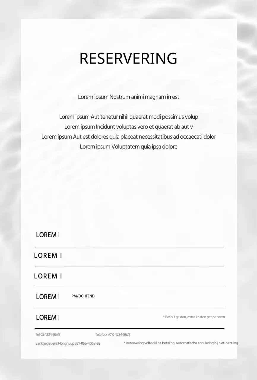 Wave Fotografie Eenvoudige Studio Boekingsmap Kaart