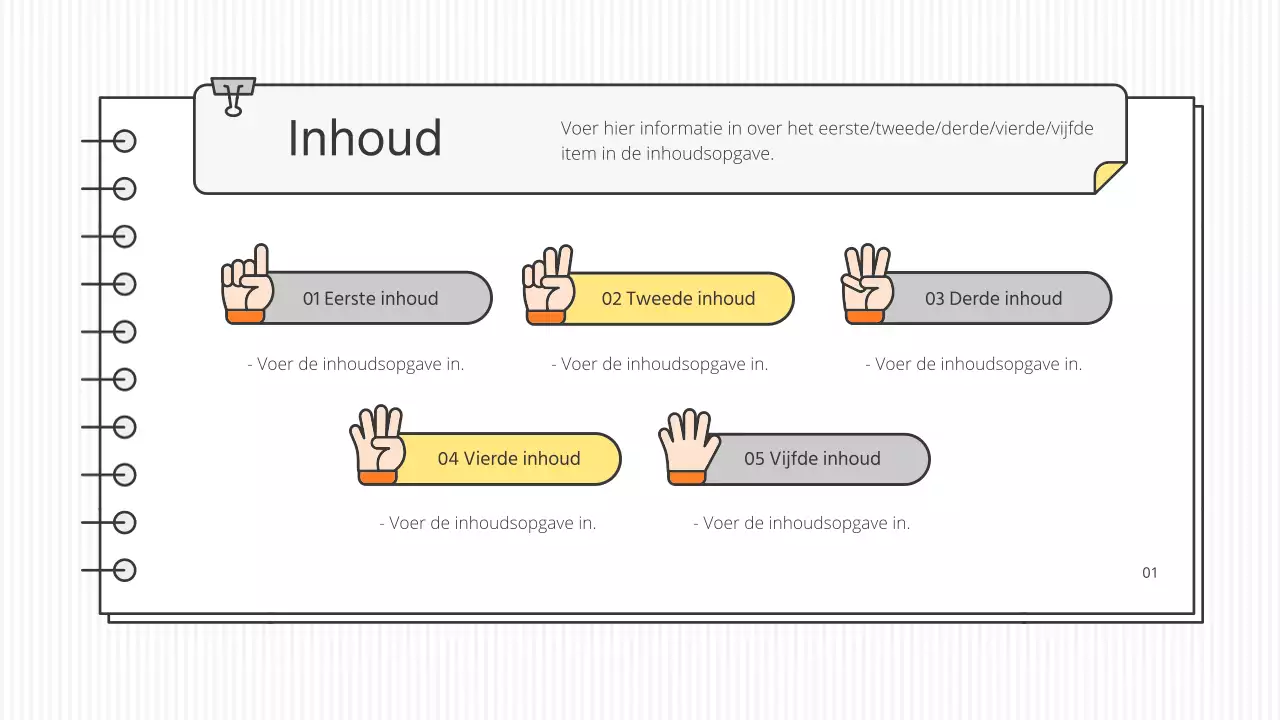 Strak conceptueel educatief presentatiepakket in wit en accentkleuren