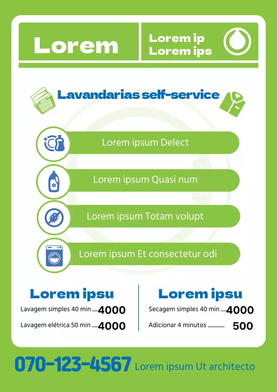 Ilustração verde-limão para promover uma lavandaria limpa