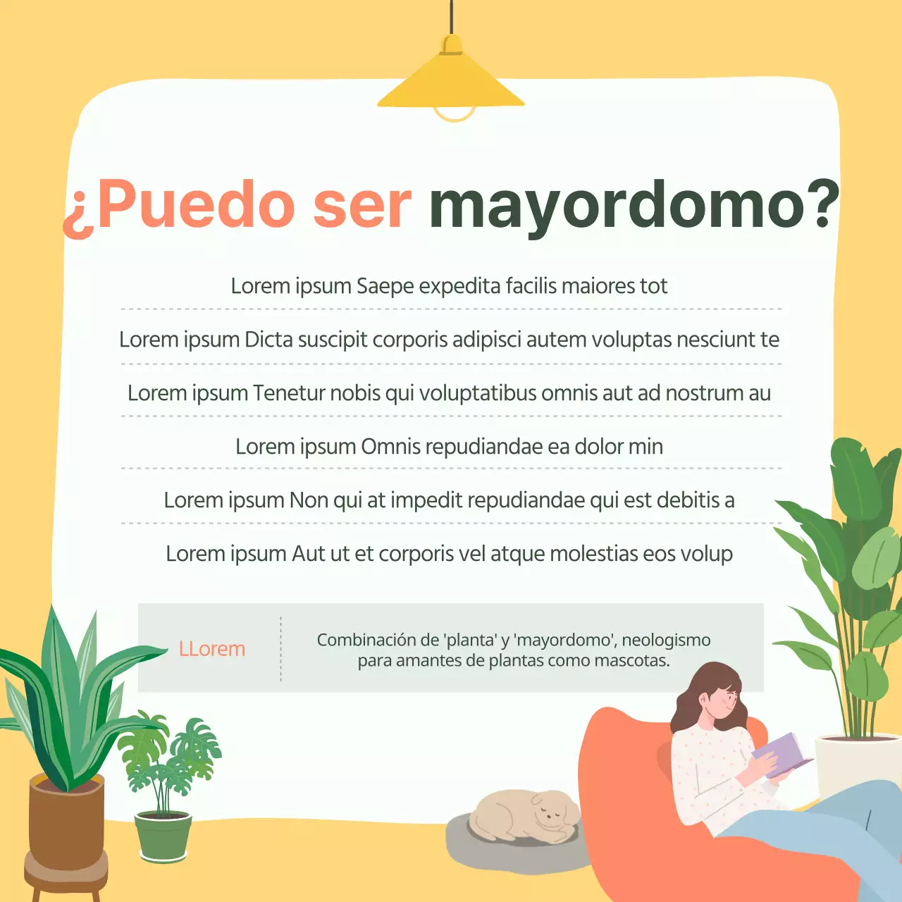 Tarjeta verde y amarilla de recomendaciones para mascotasDiseño de noticias