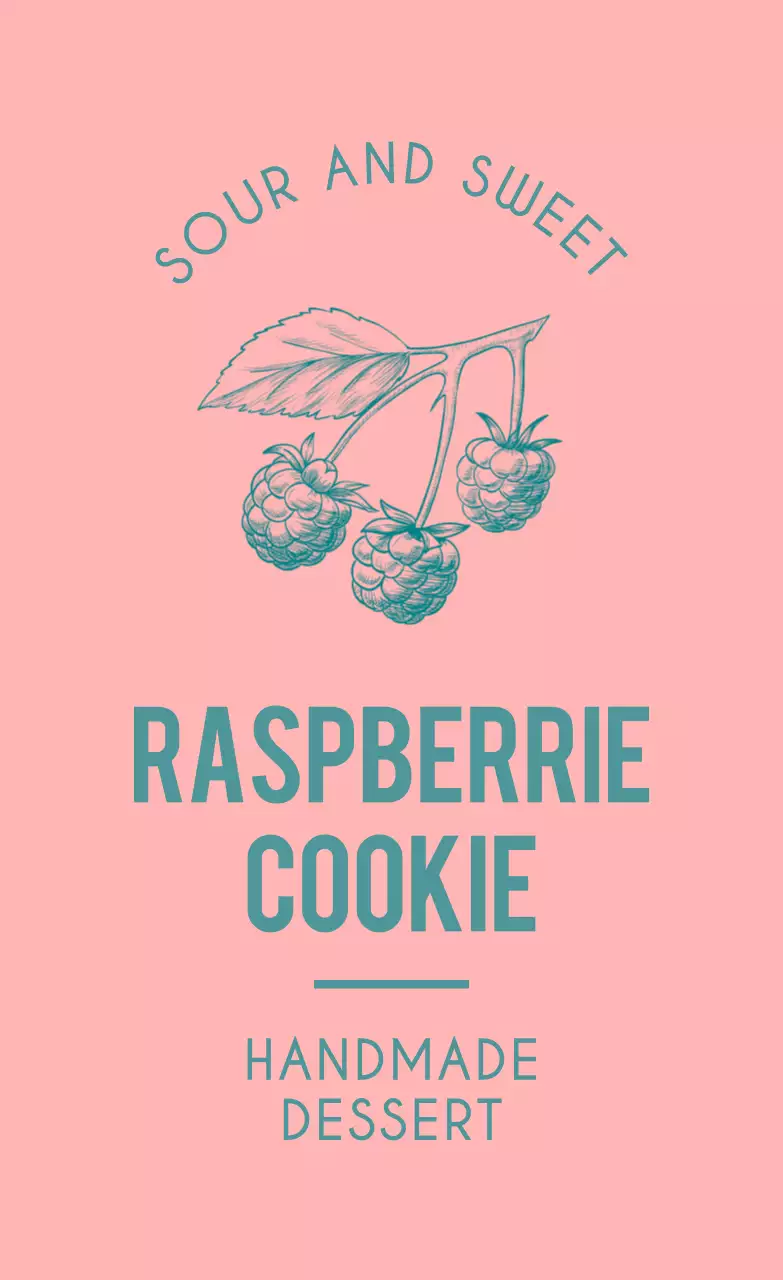 ピンクと黄色のヴィンテージなフルーツのスケッチが描かれた手作りのクッキーデコレーション用