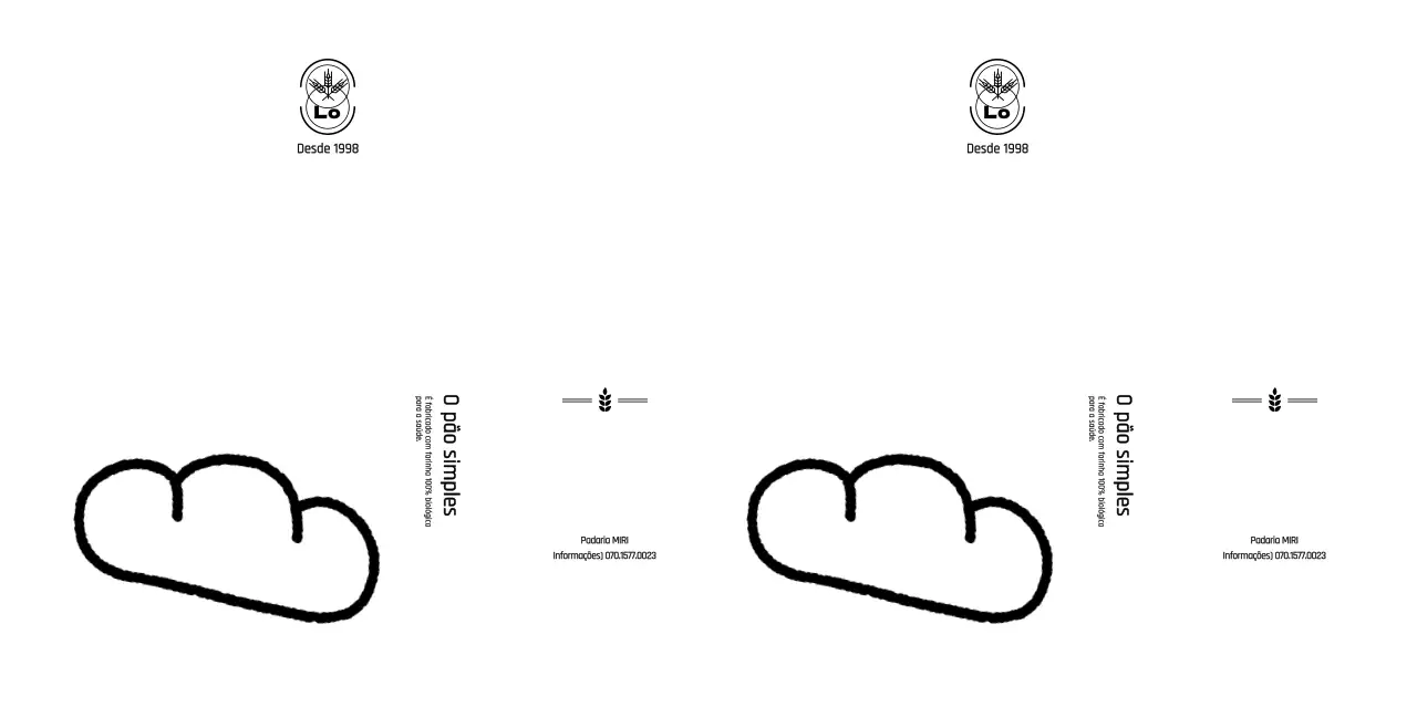 Ilustração simples e monocromática de pão para informação e promoção de padarias