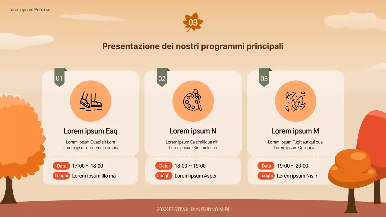 Prospetto del Festival Autunno Marrone e Naturale