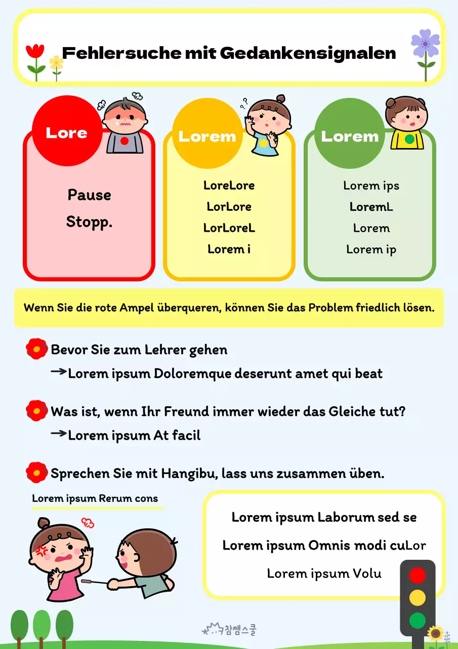 Arbeitsblatt für Grundschulen Auch im Herzen gibt es Ampeln