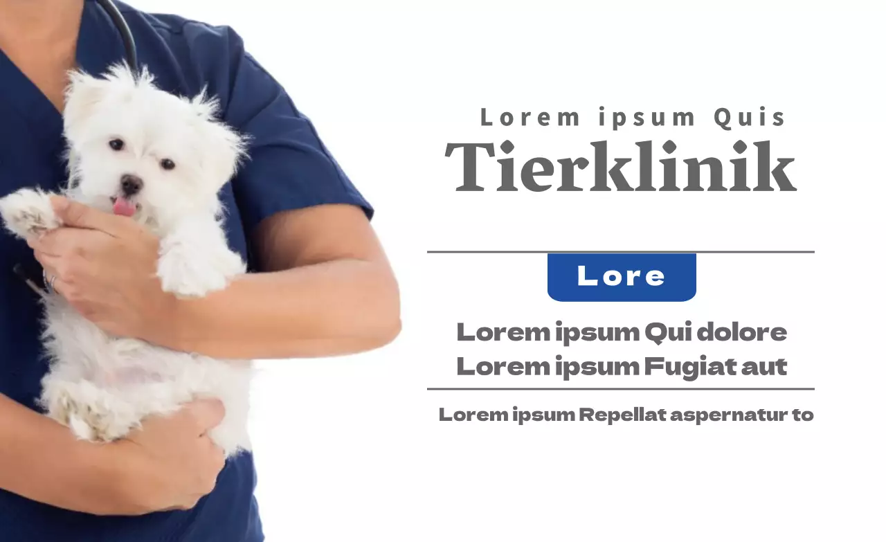 Bewerben Sie die Öffnungszeiten der Tierklinik mit einem dunkelgrau-blauen Foto