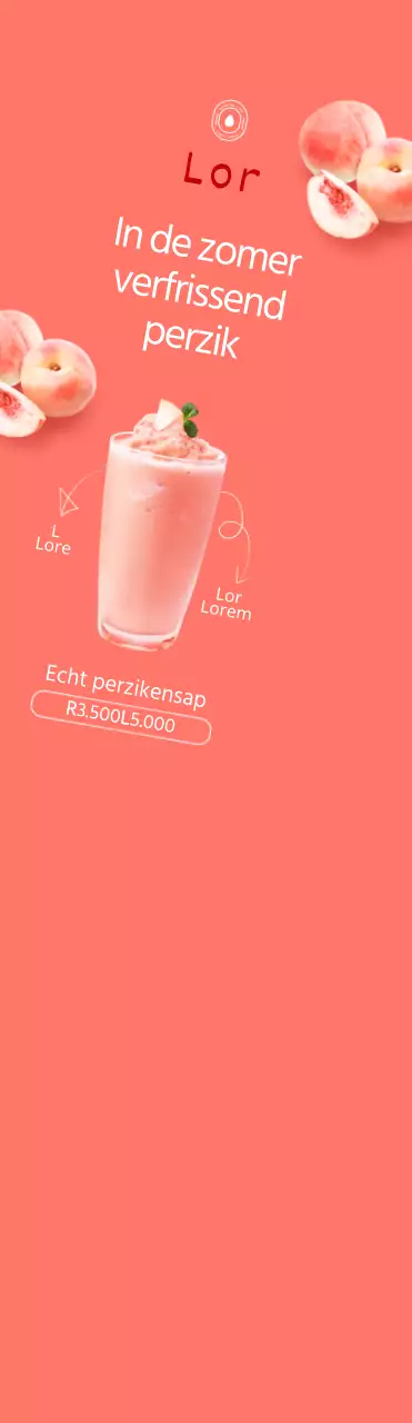 Eenvoudige stijl in roze en wit om een zomermenu te promoten