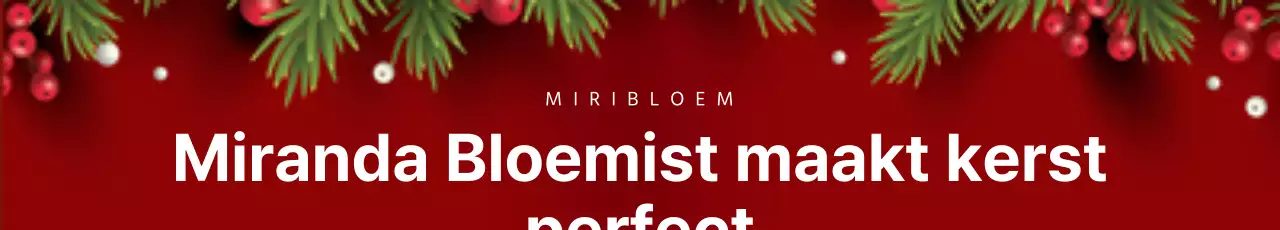 Rode bloemenkrans kerstbanier