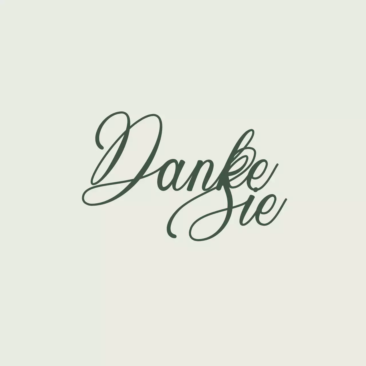 Ein grünes, stilvolles und beruhigendes Konzept mit handschriftlichen Danksagungen.