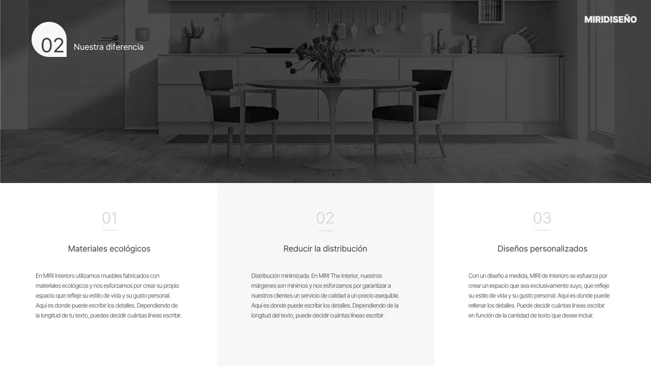 Plantilla de diseño espacial en blanco y gris