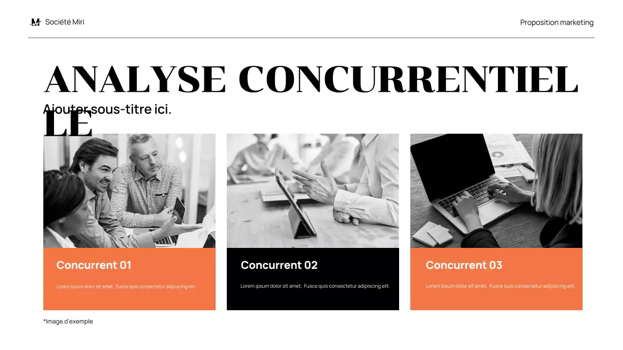 proposition de marketing moderne noir