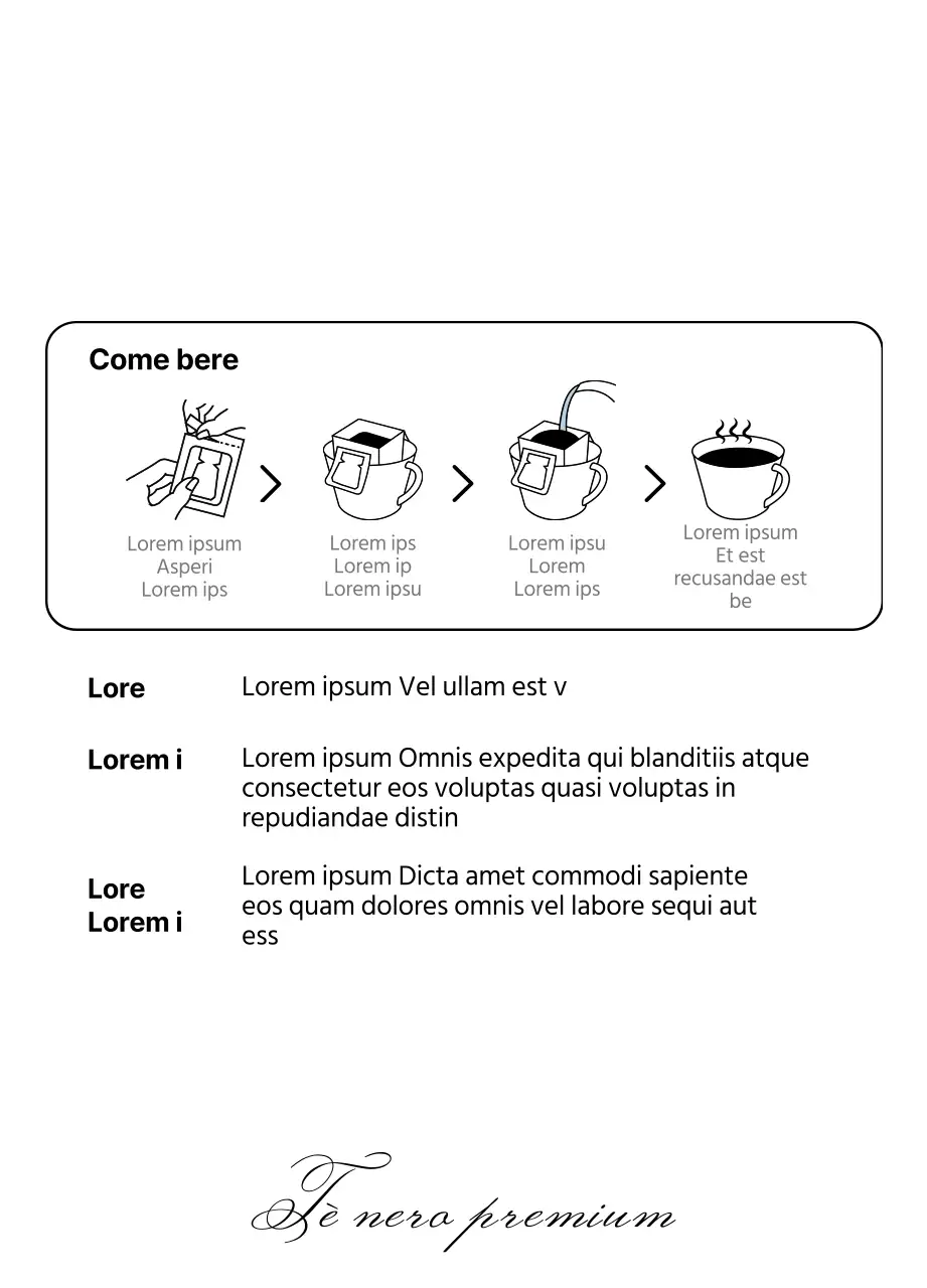 Illustrazione di linea Pacchetto di tè nero