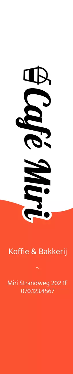 Een café en bakkerij promoten met een eenvoudig concept in oranje en zwart