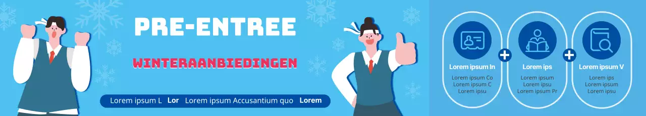 Blauw Rood Winter Illustratie Toelating School Promotie