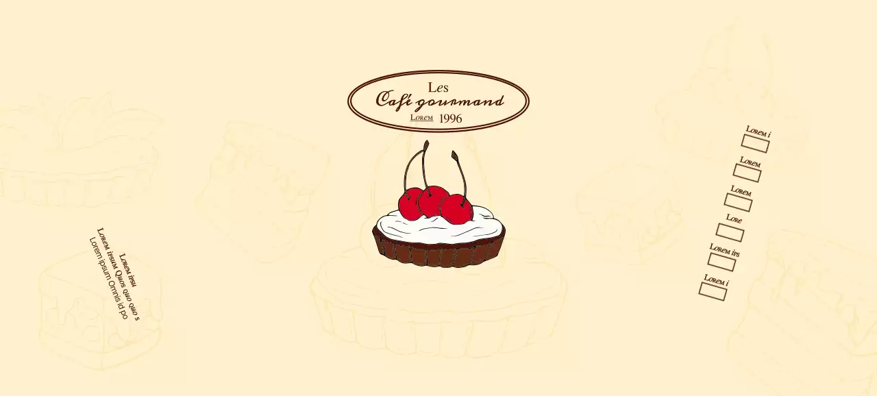 Promouvoir et informer les cafés à l'aide d'un logo émouvant en brun rougeâtre et jaune pâle