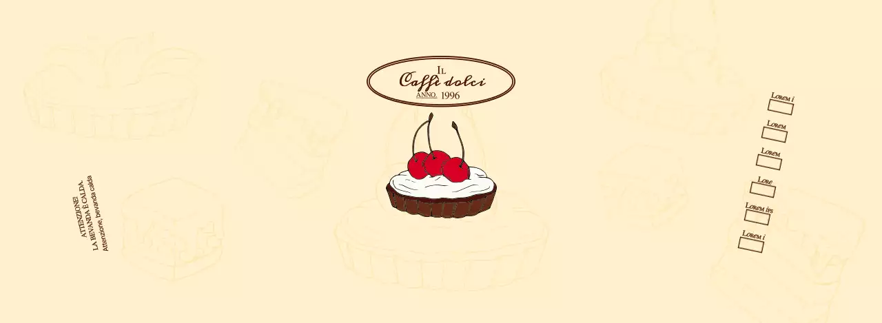 Promuovere e informare le caffetterie con un logo emotivo in marrone rossiccio e giallo chiaro