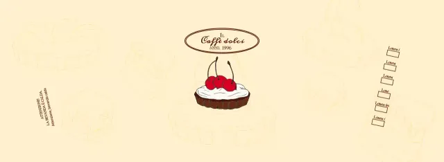 Promuovere e informare le caffetterie con un logo emotivo in marrone rossiccio e giallo chiaro