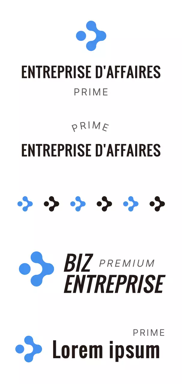 Style simple en noir et bleu clair avec le logo de l'entreprise