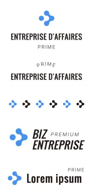 Style simple en noir et bleu clair avec le logo de l'entreprise