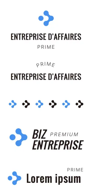 Style simple en noir et bleu clair avec le logo de l'entreprise