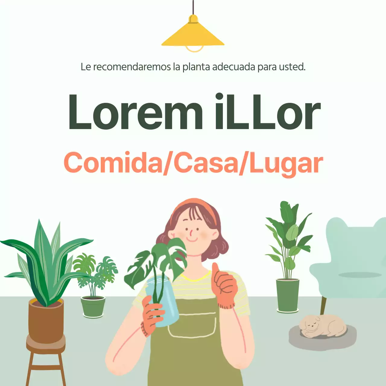 Tarjeta verde y amarilla de recomendaciones para mascotasDiseño de noticias