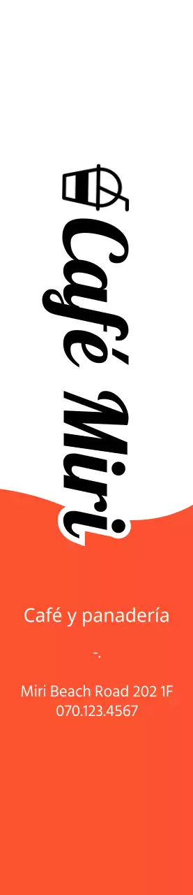 Promoción de una cafetería y panadería con un concepto sencillo en naranja y negro