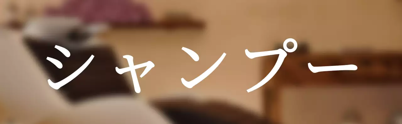 シンプルなスタイルのシャンプーテキスト案内